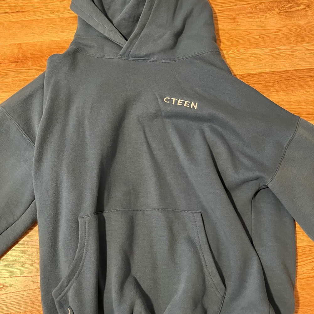 Men's Blue Hoodie Sweater Cteen